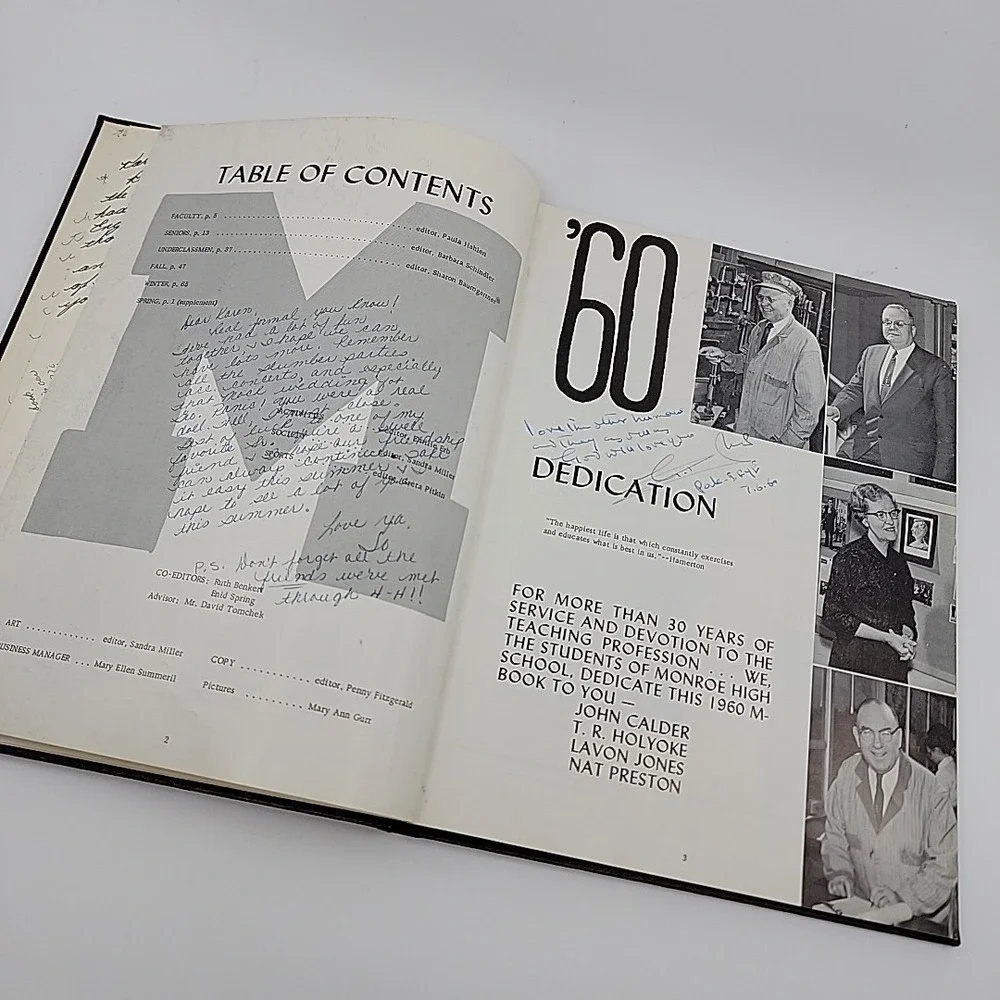 1960 Yearbook Monroe High School Wisconsin WI - M Book - Many Signatures